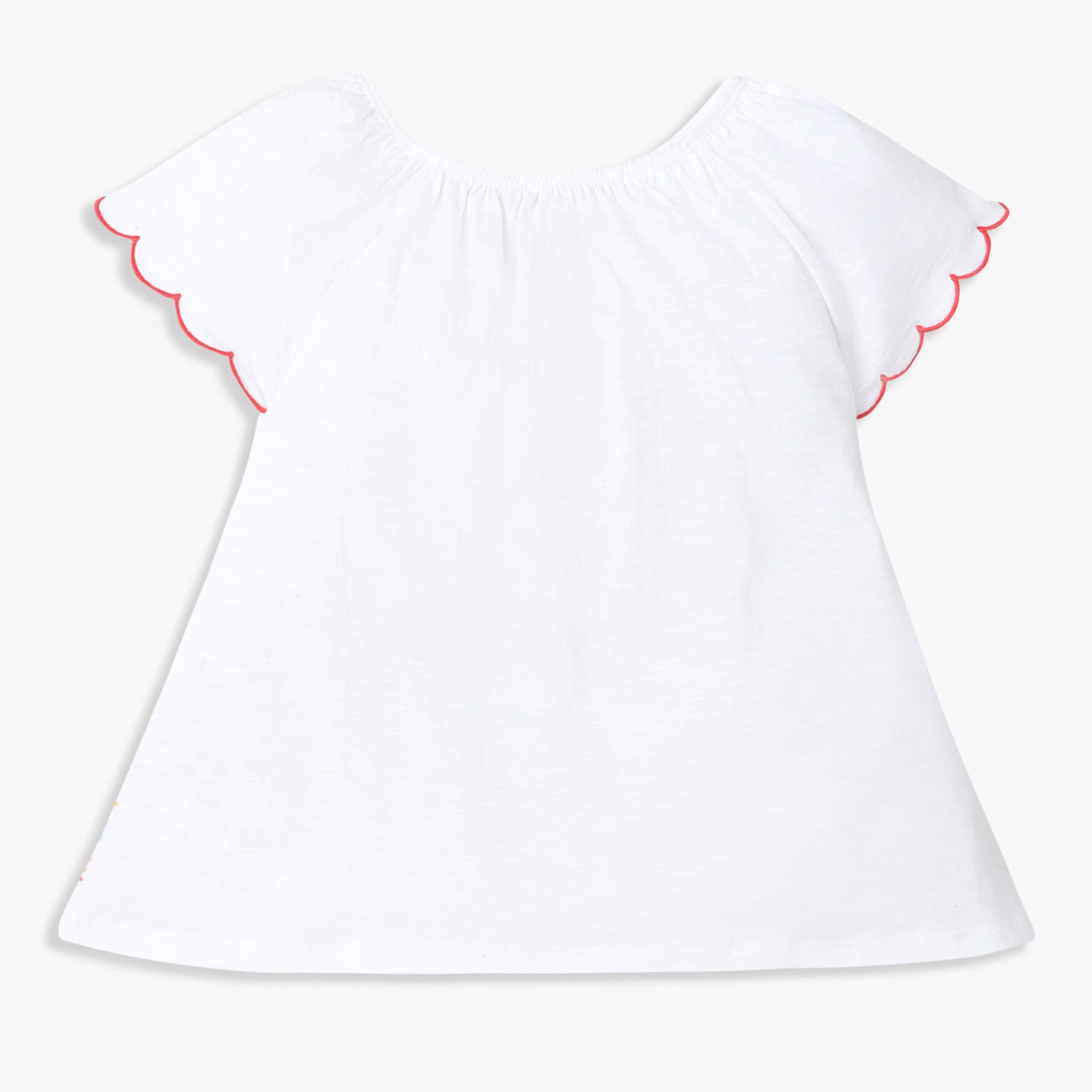 Girls Regular Fit Embroidered Round Neck T-Shirt