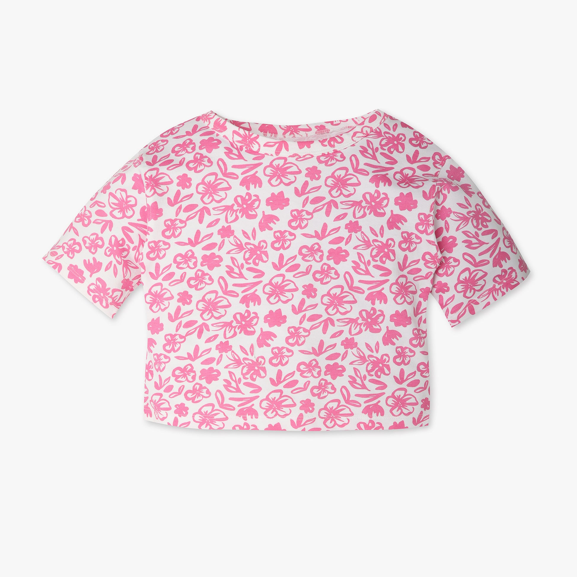 Girls Regular Fit Printed Crew Neck T-Shirt