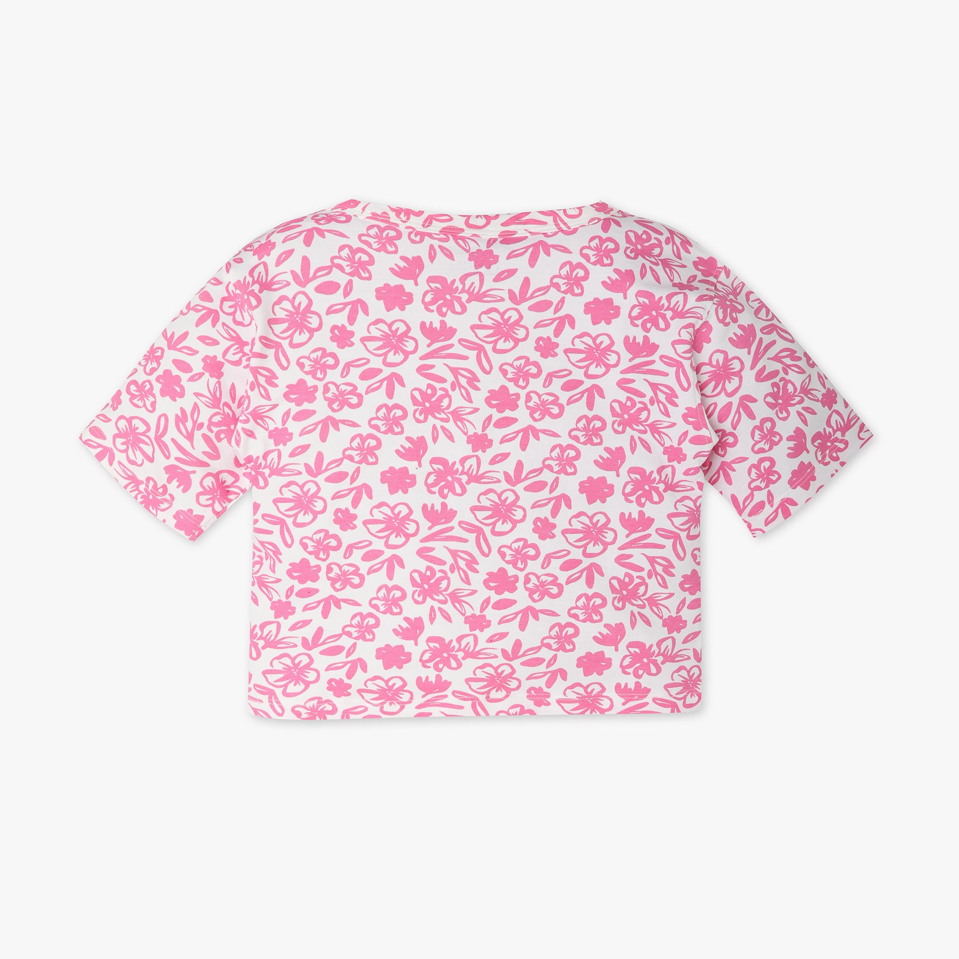 Girls Regular Fit Printed Crew Neck T-Shirt