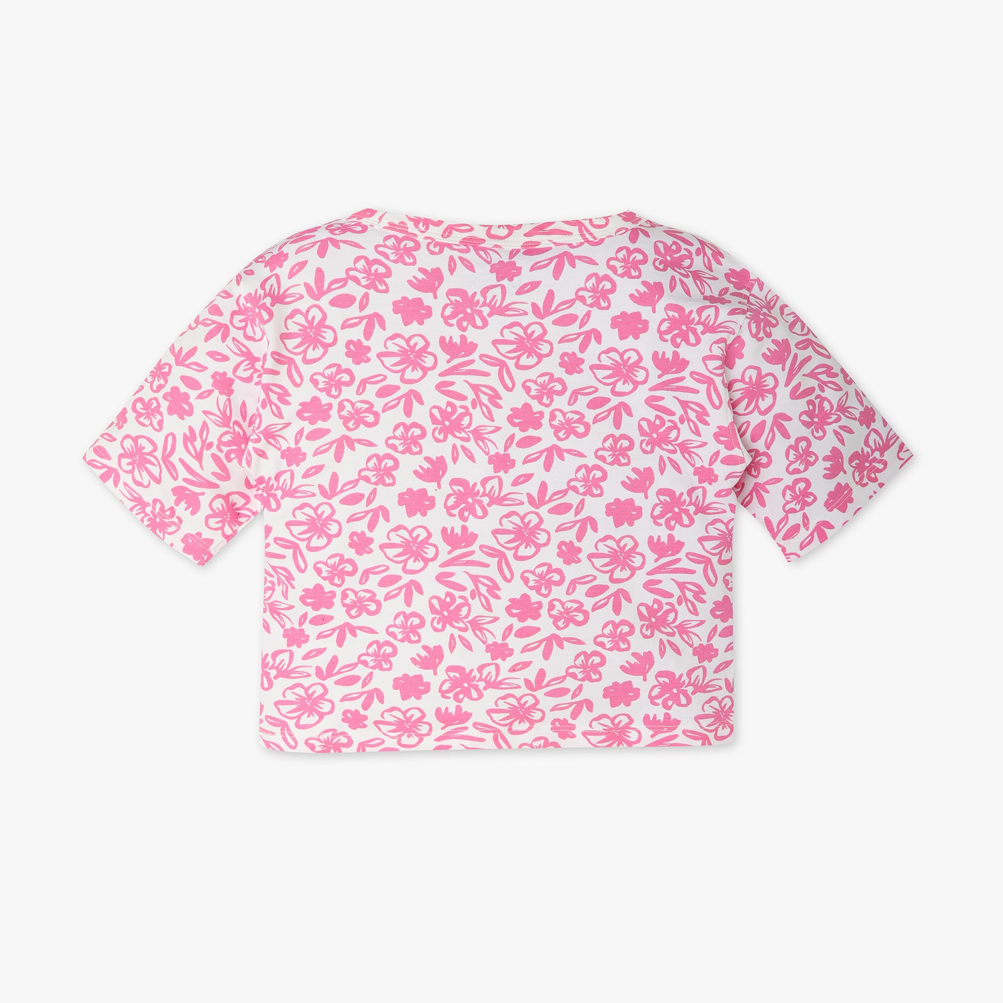 Girls Regular Fit Printed Crew Neck T-Shirt