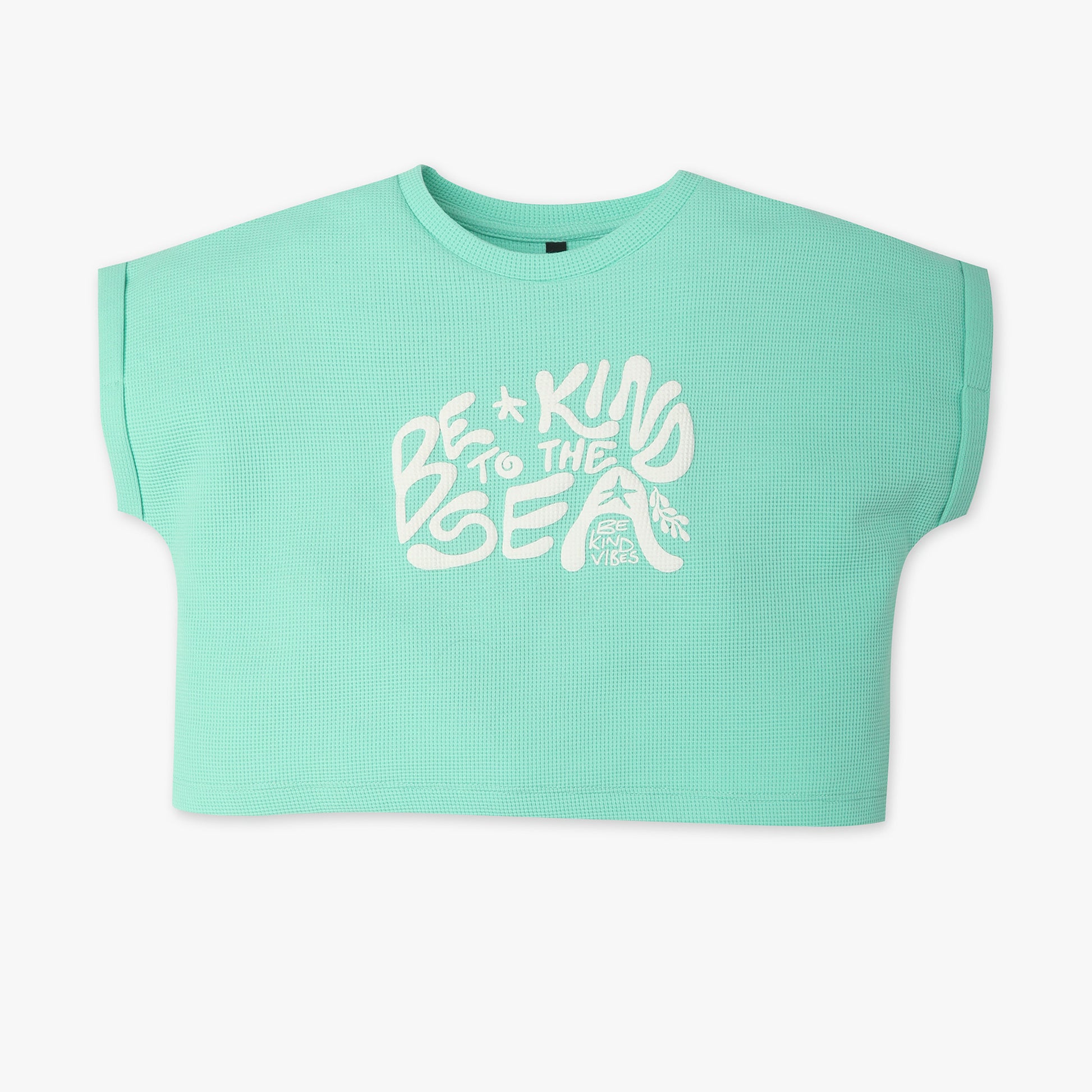 Girls Regular Fit Printed Crew Neck T-Shirt