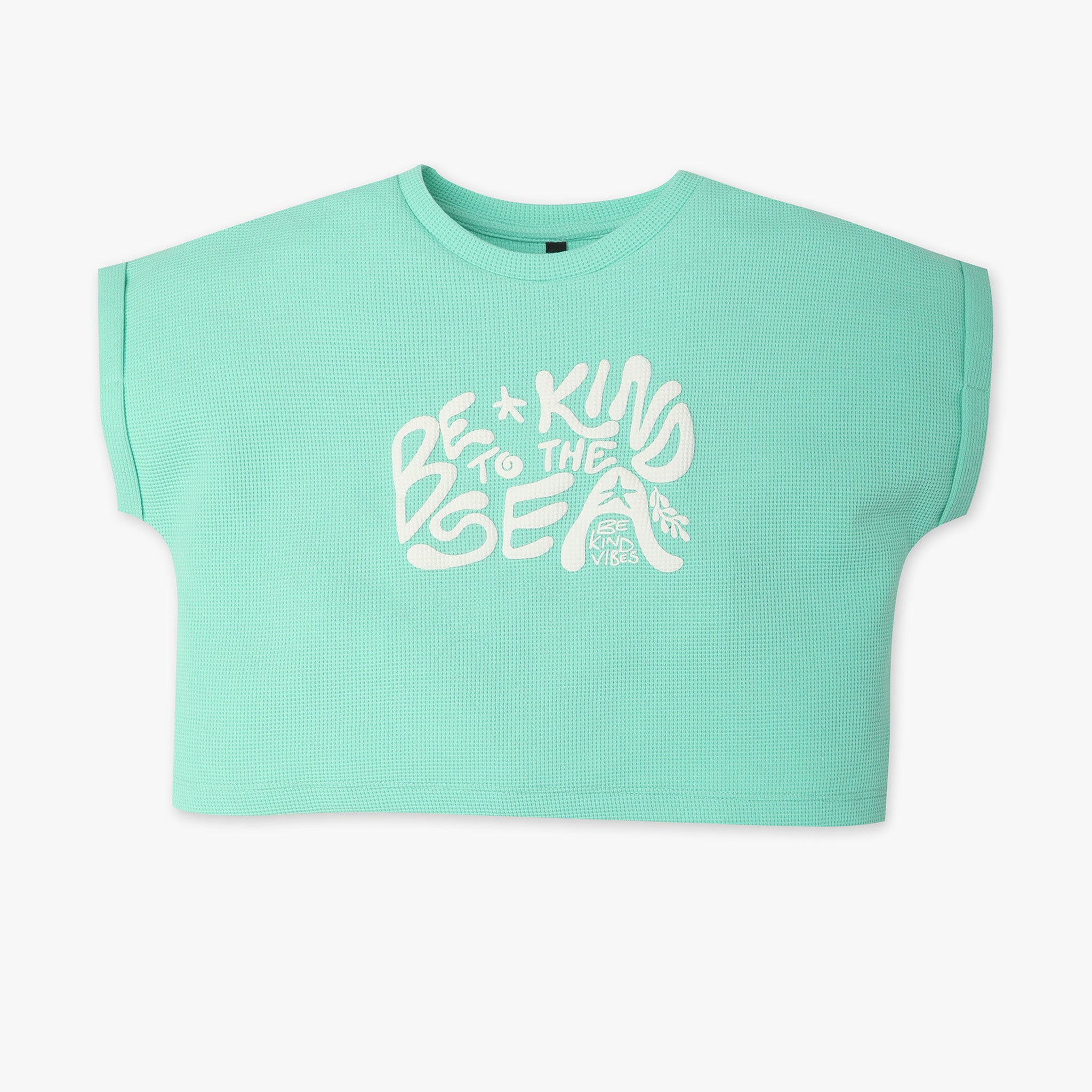 Girls Regular Fit Printed Crew Neck T-Shirt