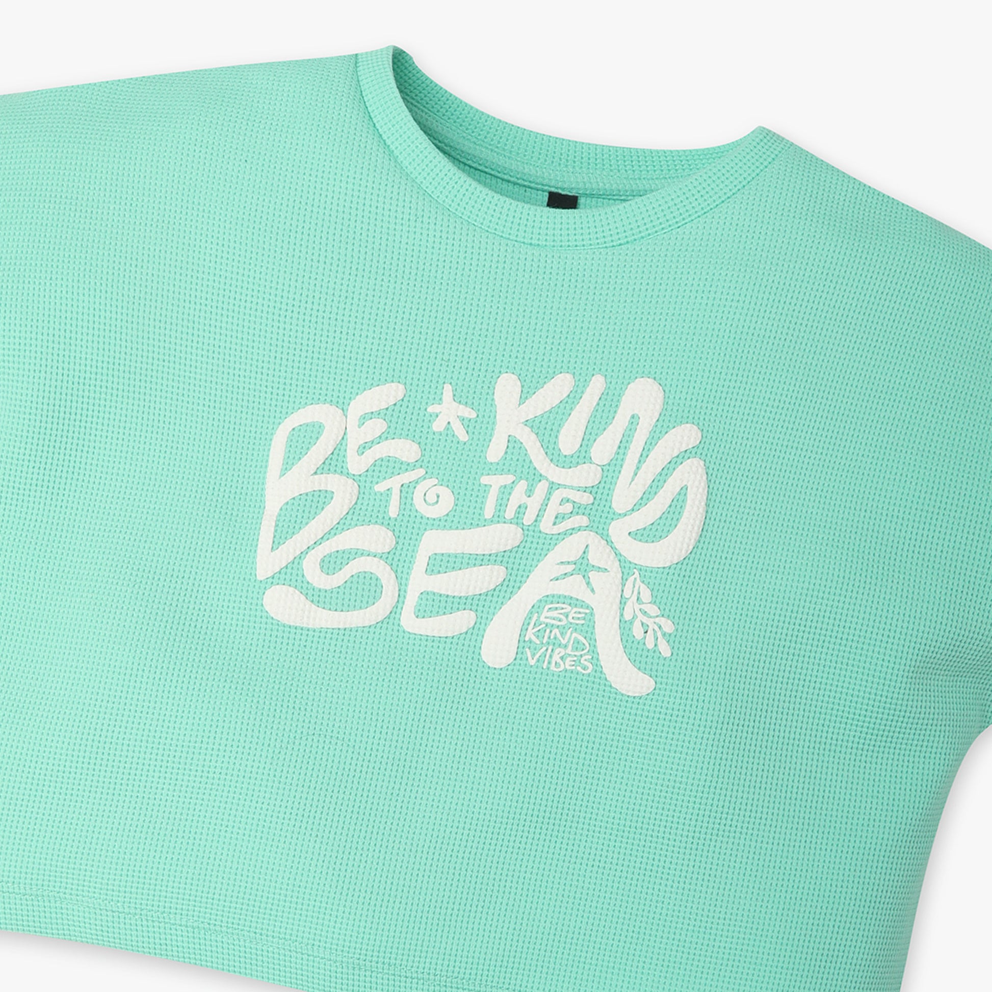 Girls Regular Fit Printed Crew Neck T-Shirt