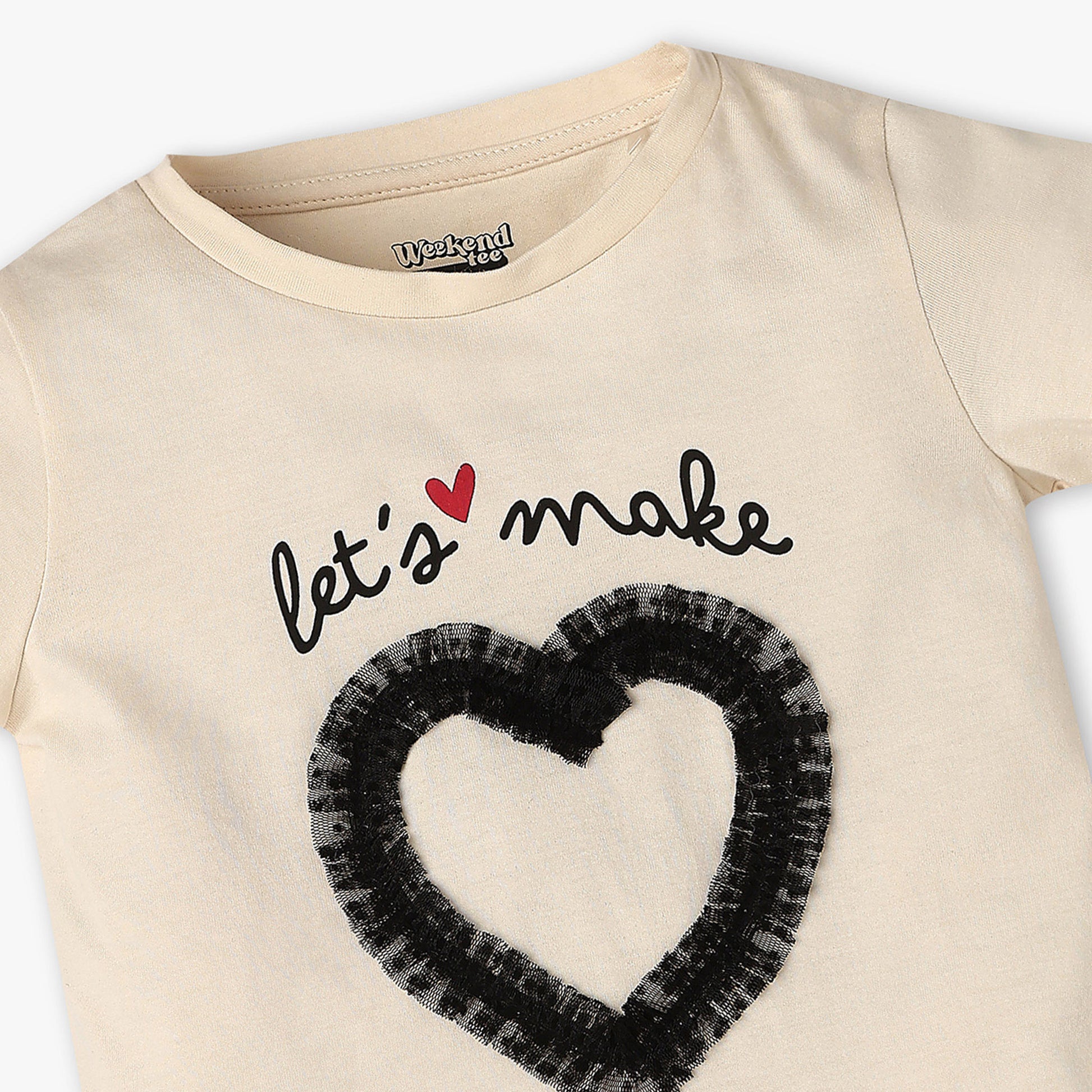 Girls Knitted Fairy Graphic With Soft Petal Embroidery T-Shirt