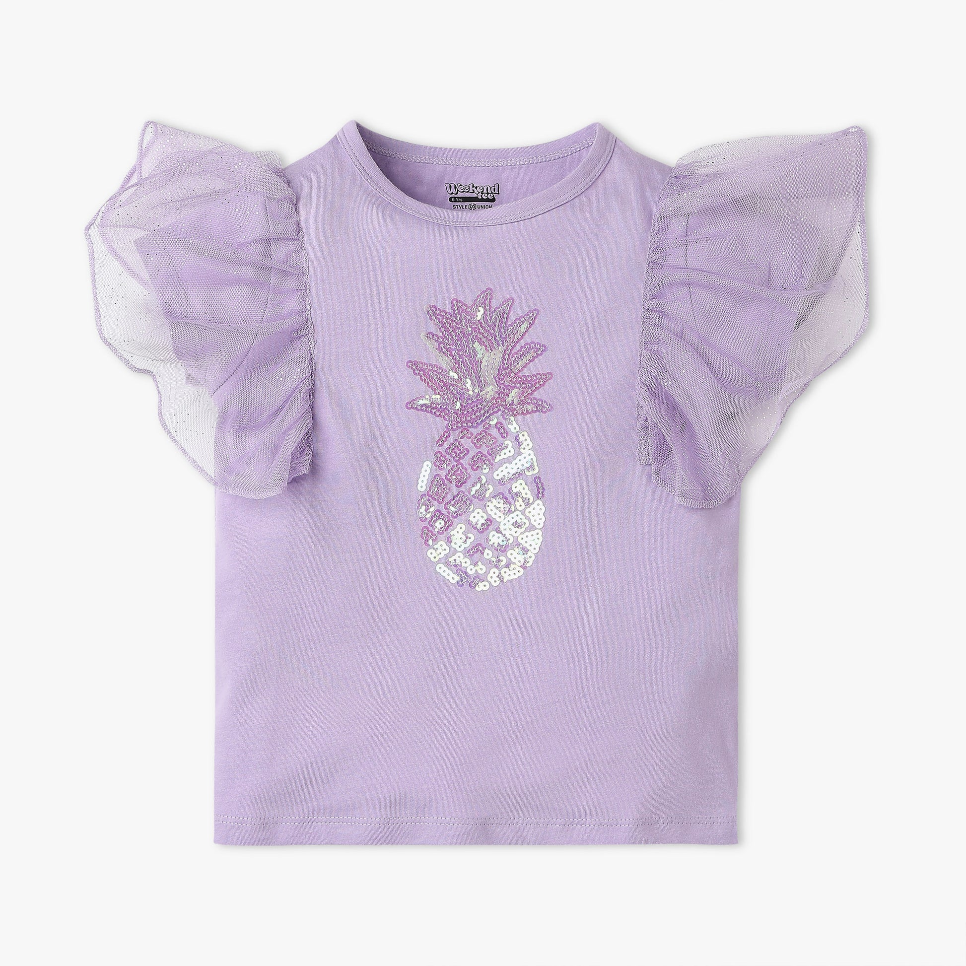 Girls Embellished Crew Neck Weekend T-Shirt