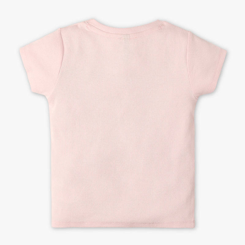 Girls Regular Fit Solid Crew Neck Short Sleeve T-Shirt