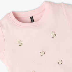 Girls Regular Fit Solid Crew Neck Short Sleeve T-Shirt