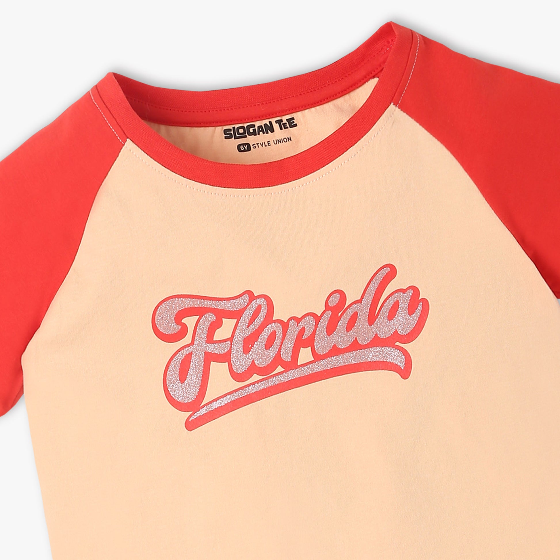 Girls Crew Neck Fashion The Solid "Elevate Your Special Outing Wardrobe with This Exclusive ""Floral Fairytale"" T-Shirt | Cute Cut-Out Detail |  Adorable Fairy Graphic With Soft Petal Embroidery | Rib Fabric For A Comfortable Fit and Easy Movement."