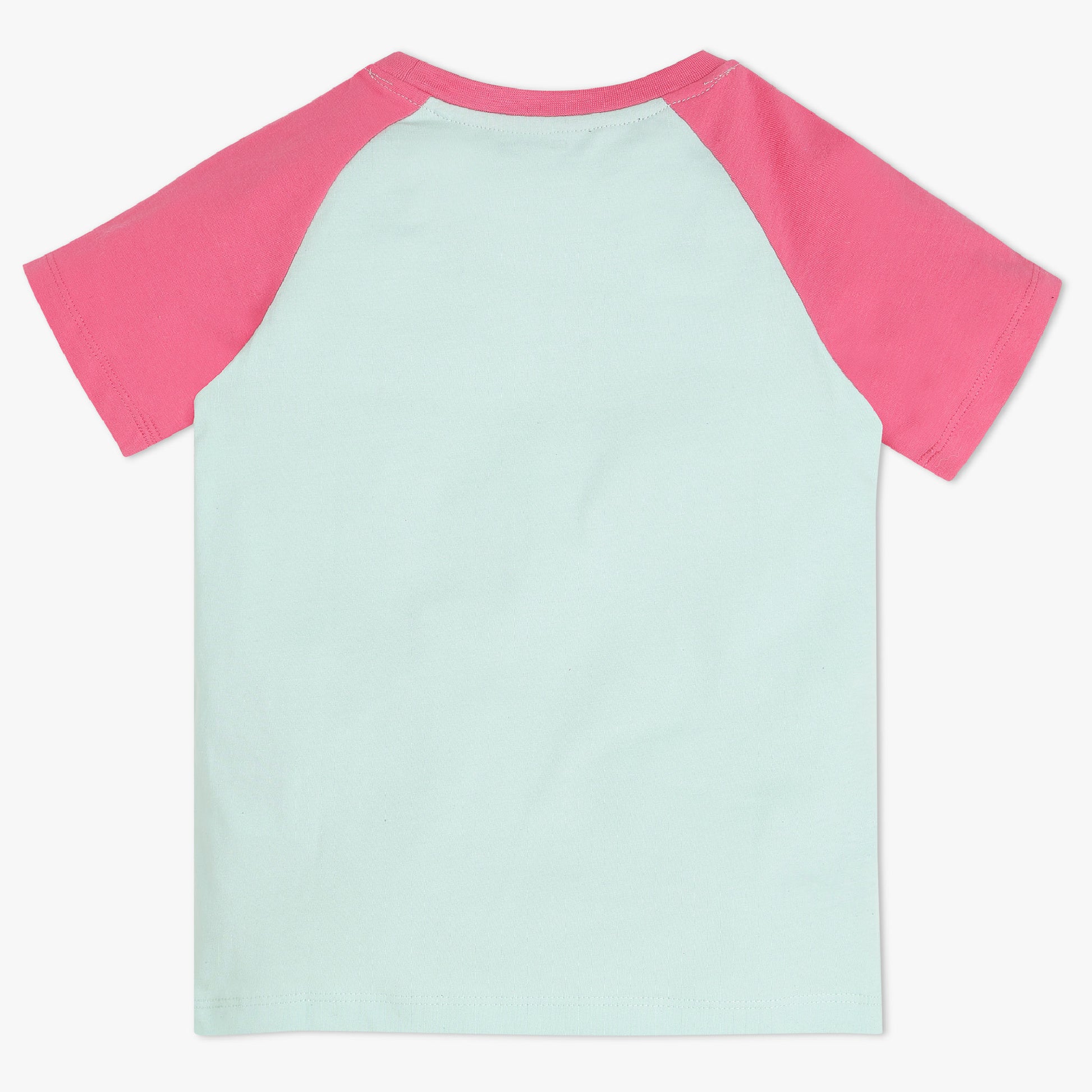 Girls Solid Crew Neck Elevate Your Special Outing Wardrobe With This Exclusive |Floral Fairytale Tee | Cute Cut-Out Detail | Adorable Fairy Graphic With Soft Petal Embroidery |Rib Fabric For A Comfortable Fit And Easy Movement