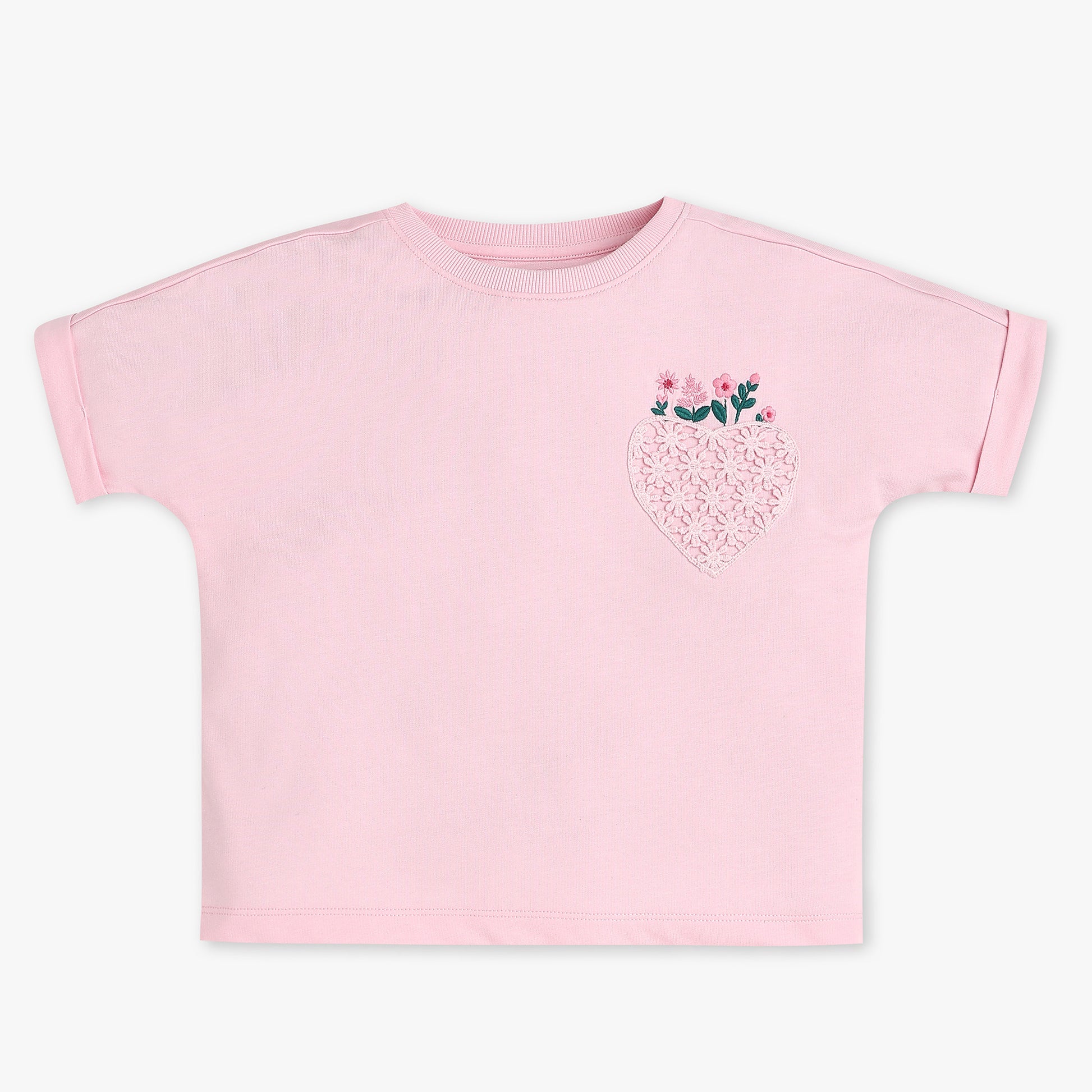 Buy Girls Boxy Fit Solid Short Sleeve T-Shirt  - Style Union