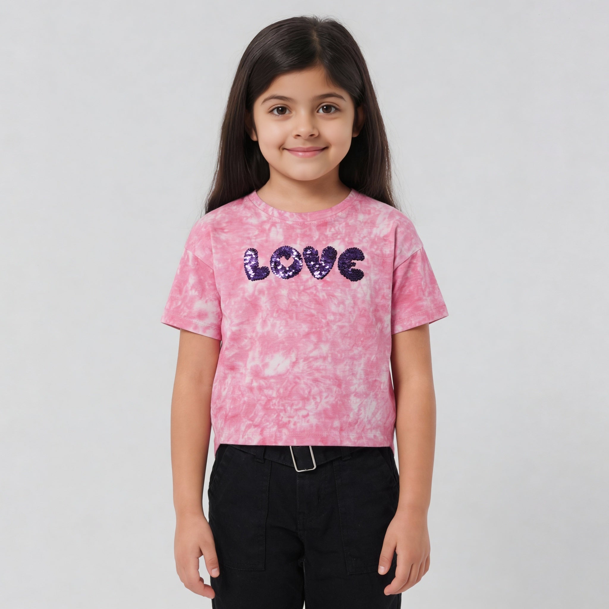Girls Cotton Tie - Dye Skiddle T-Shirt