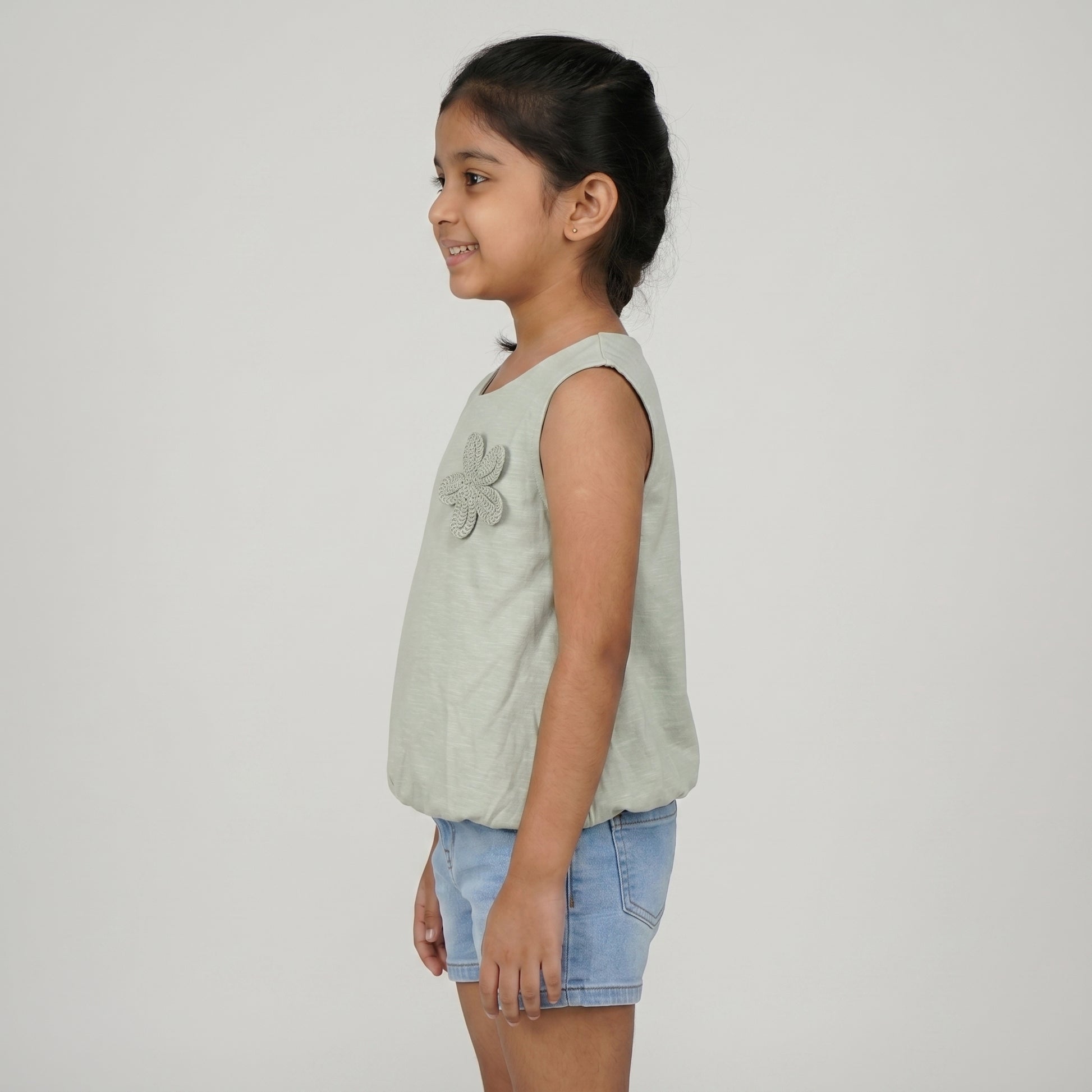 Girls Cotton Boxy Fit T-Shirt