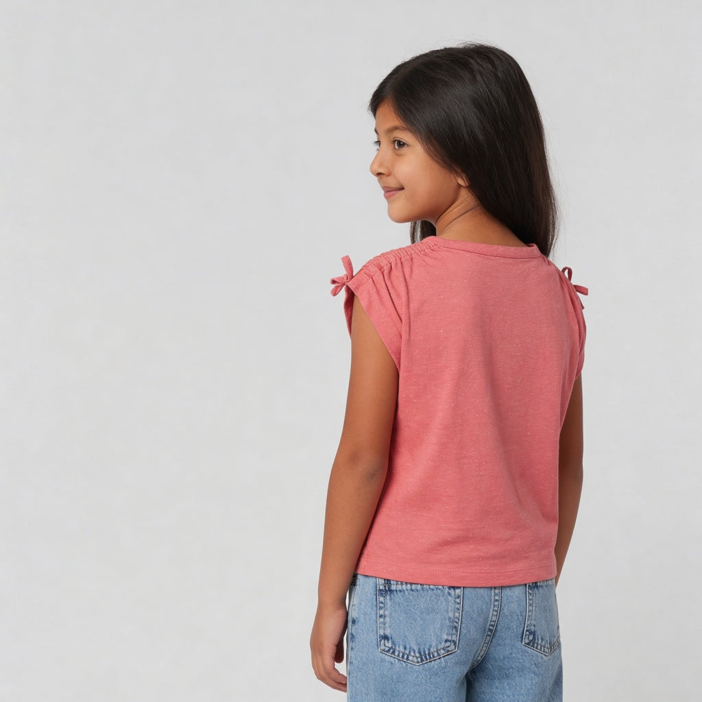 Girls Embellished Crew Neck T-Shirt