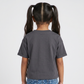 Girls Cotton Printed Crew Neck Boxy T-Shirt
