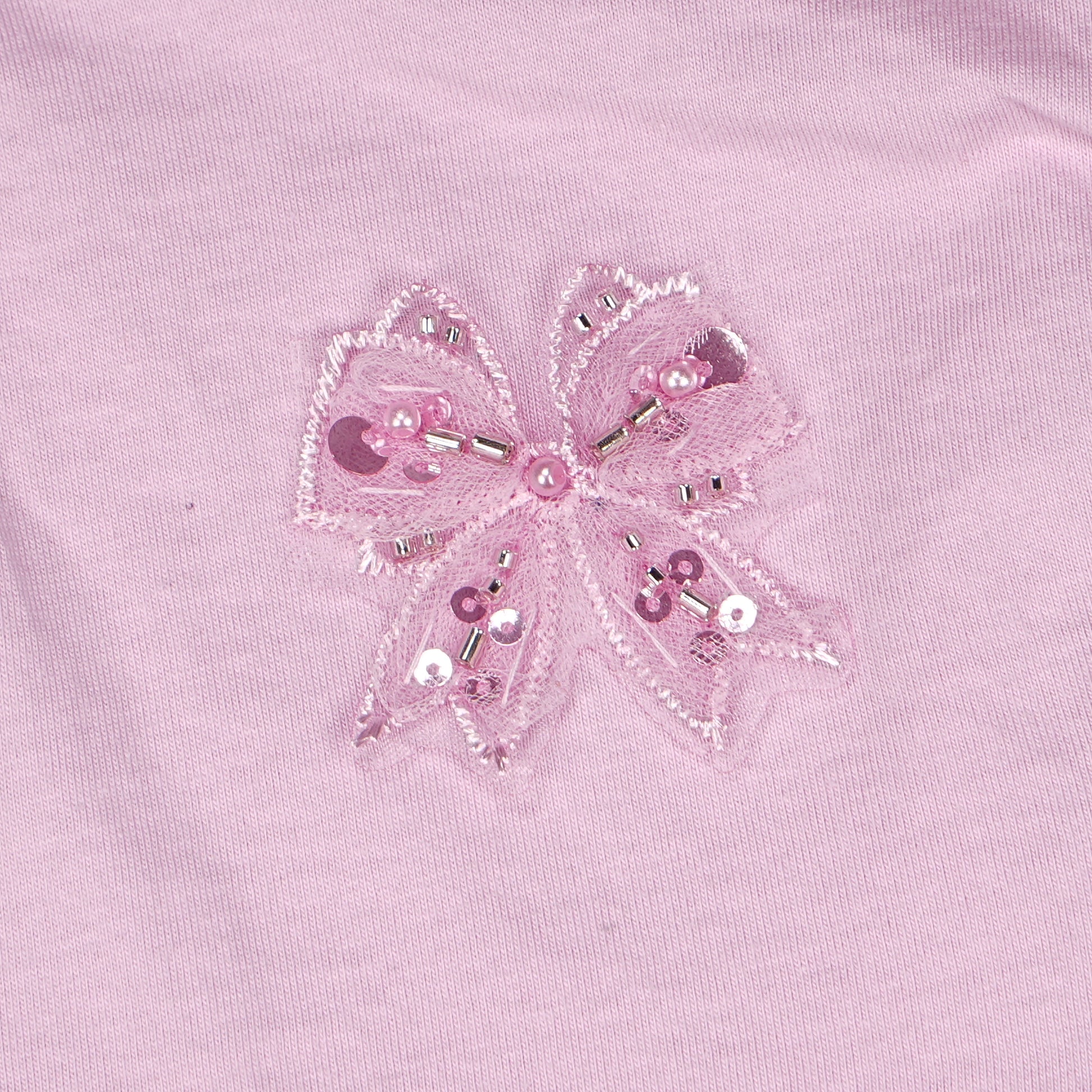 Girls Cotton Embellished Crew Neck T-Shirt