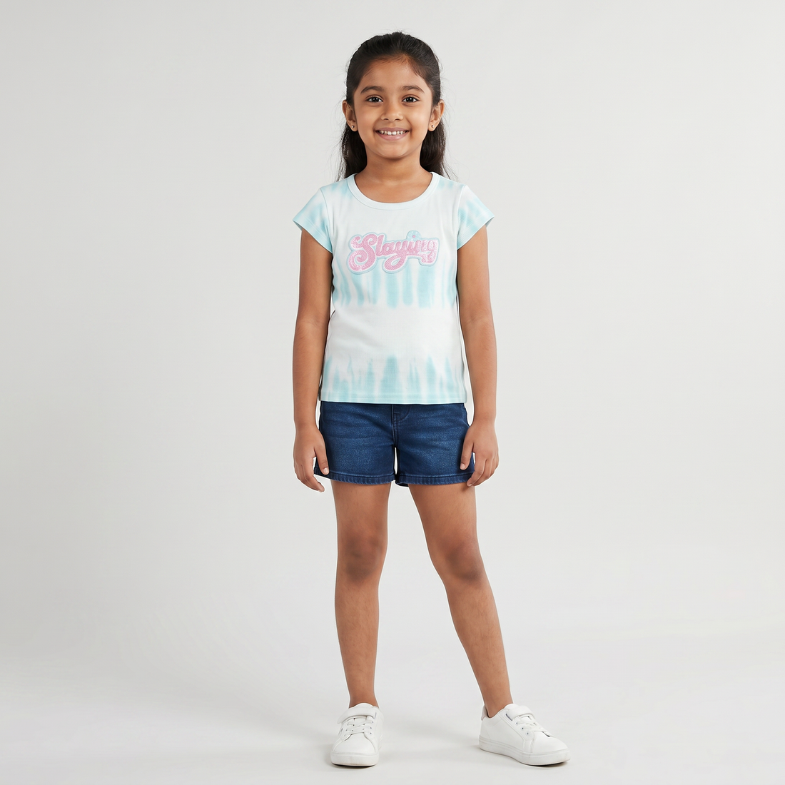 Girls Embellished Crew Neck T-Shirt