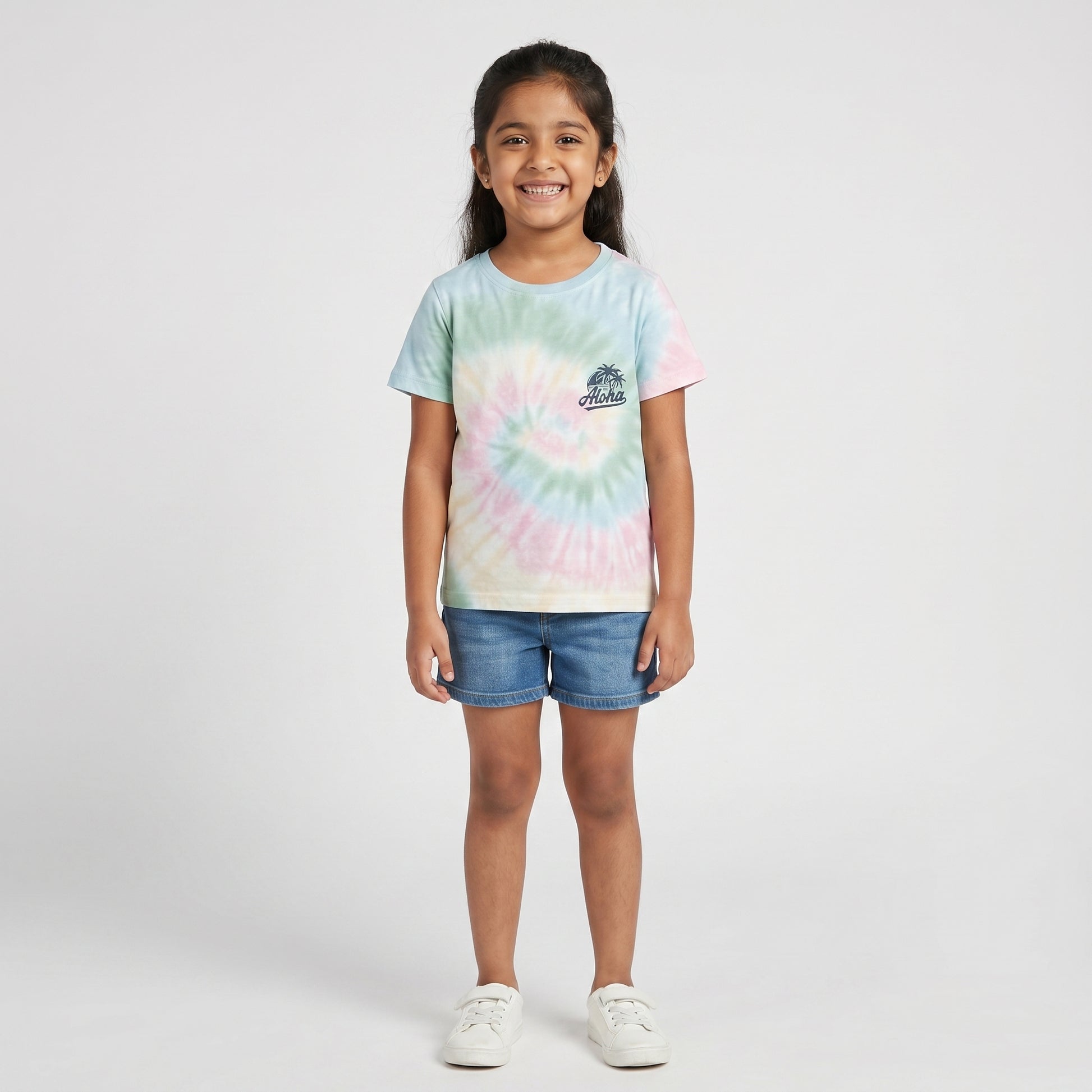 Girls Cotton Tie - Dye T-Shirt