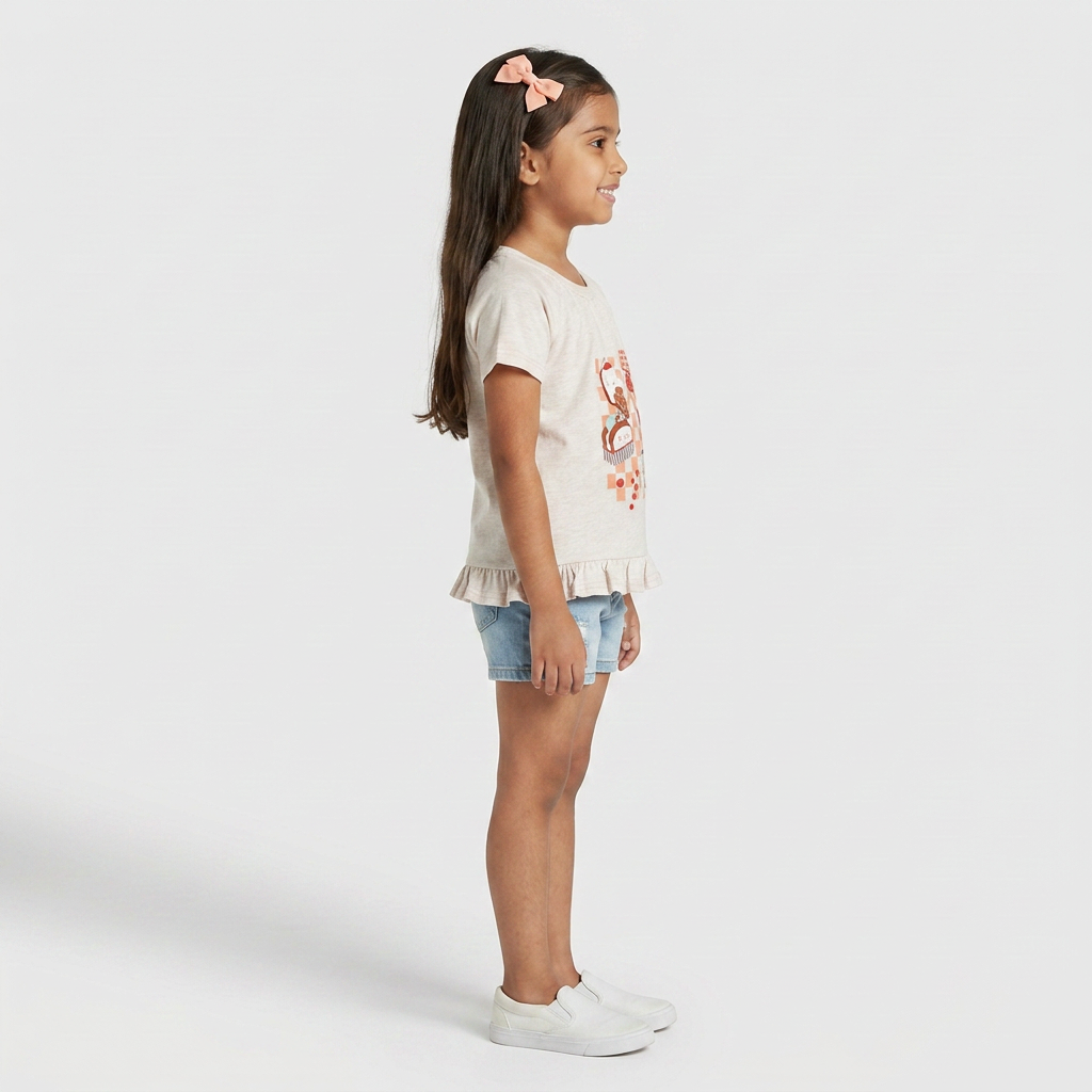 Girls Graphic Crew Neck T-Shirt