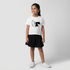 Girls Crew Neck Half 3D Bow Crinkle T-Shirt