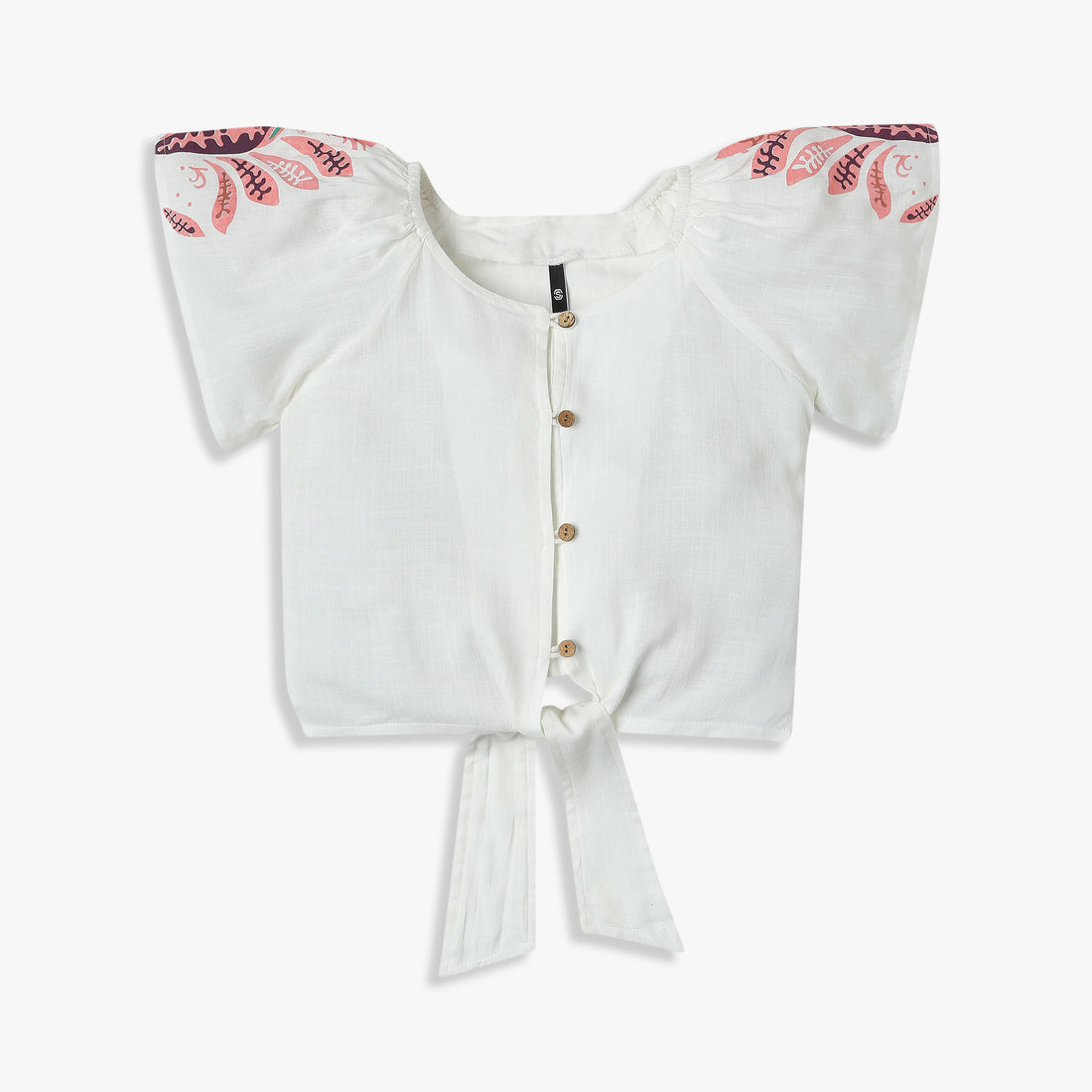 Girls Printed A-Line Tie-Up Top