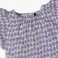 Girls Printed A-Line Binding Tape Detail Top with Flared Raglan Sleeve Fabric Top