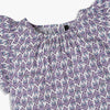 Girls Printed A-Line Binding Tape Detail Top with Flared Raglan Sleeve Fabric Top