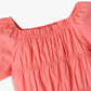 Girls Solid Ruched Square Neck Top