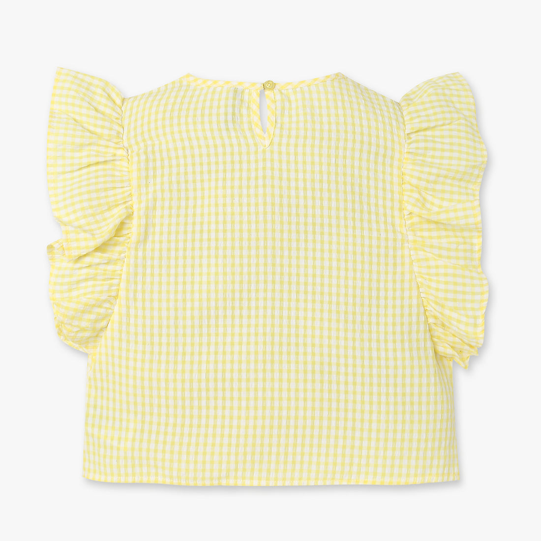 Girls Checkered Viscose Cropped Top