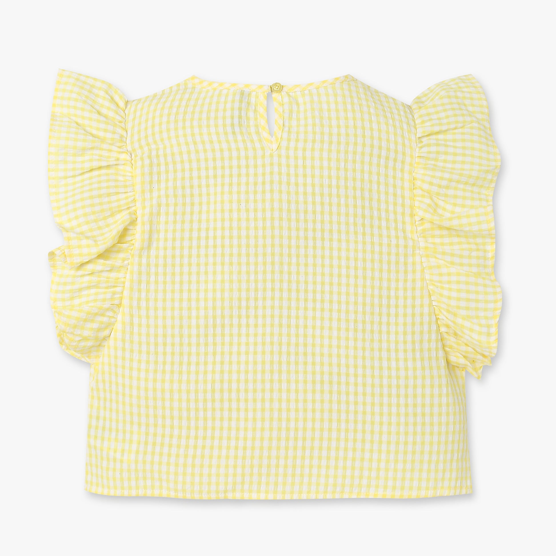 Girls Checkered Viscose Cropped Top