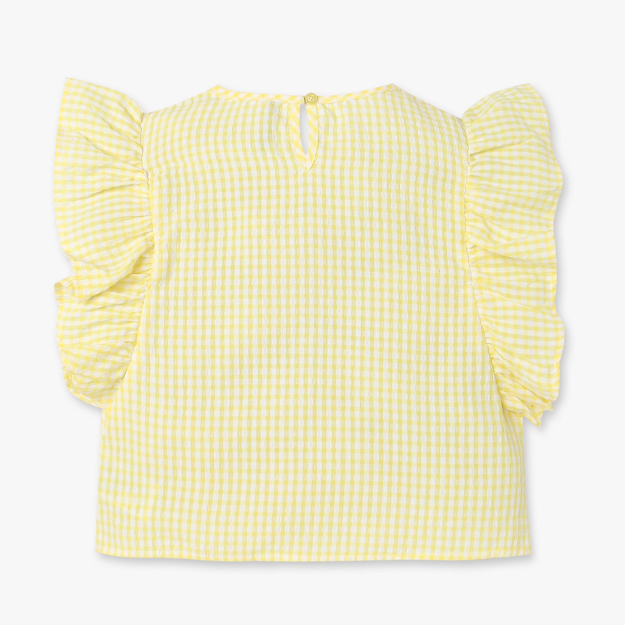 Girls Checkered Viscose Cropped Top