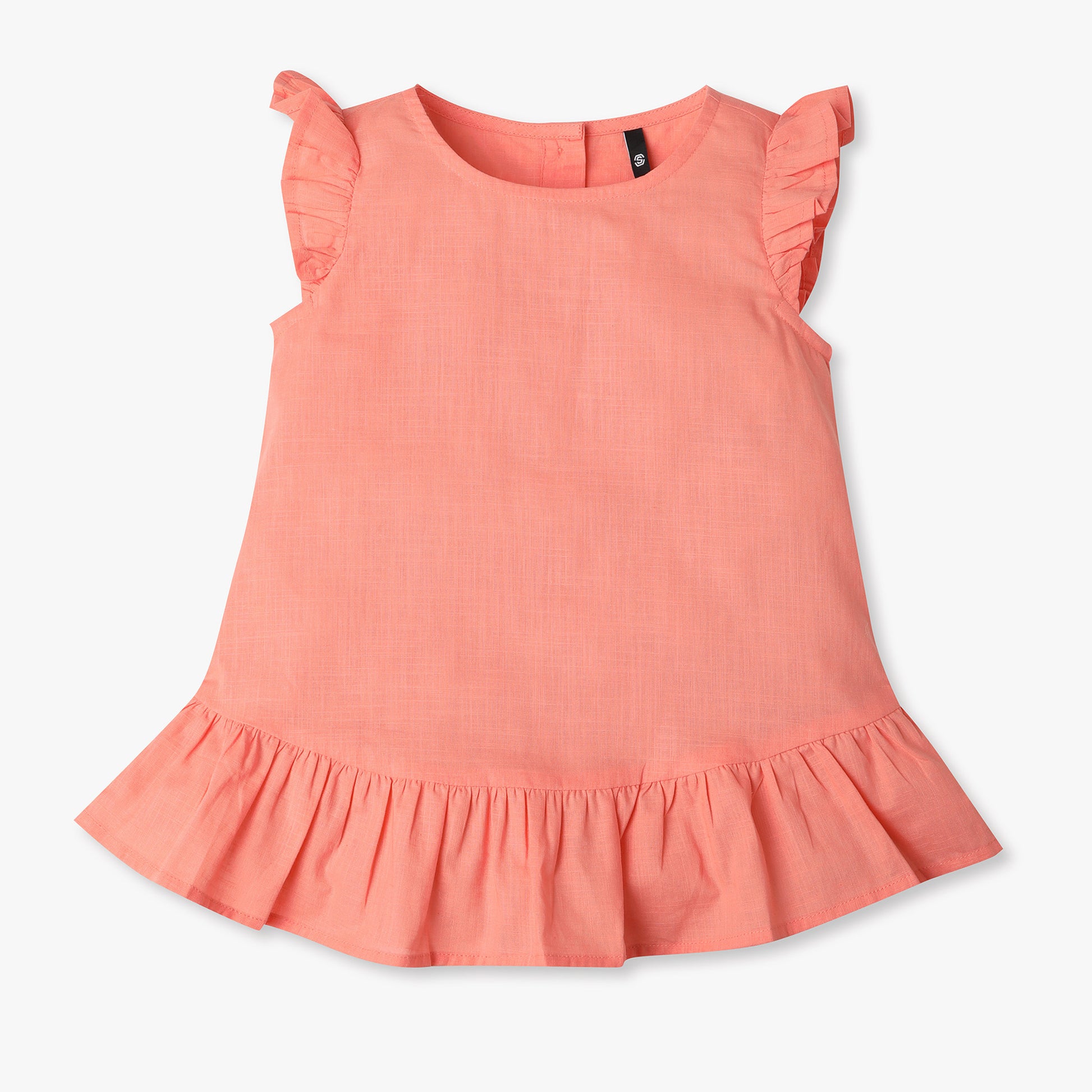 Girls Regular Fit Round Neck Solid Top