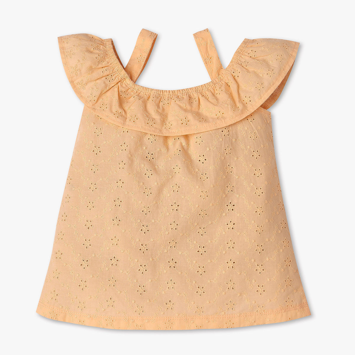 Girls Schiffli Woven Top