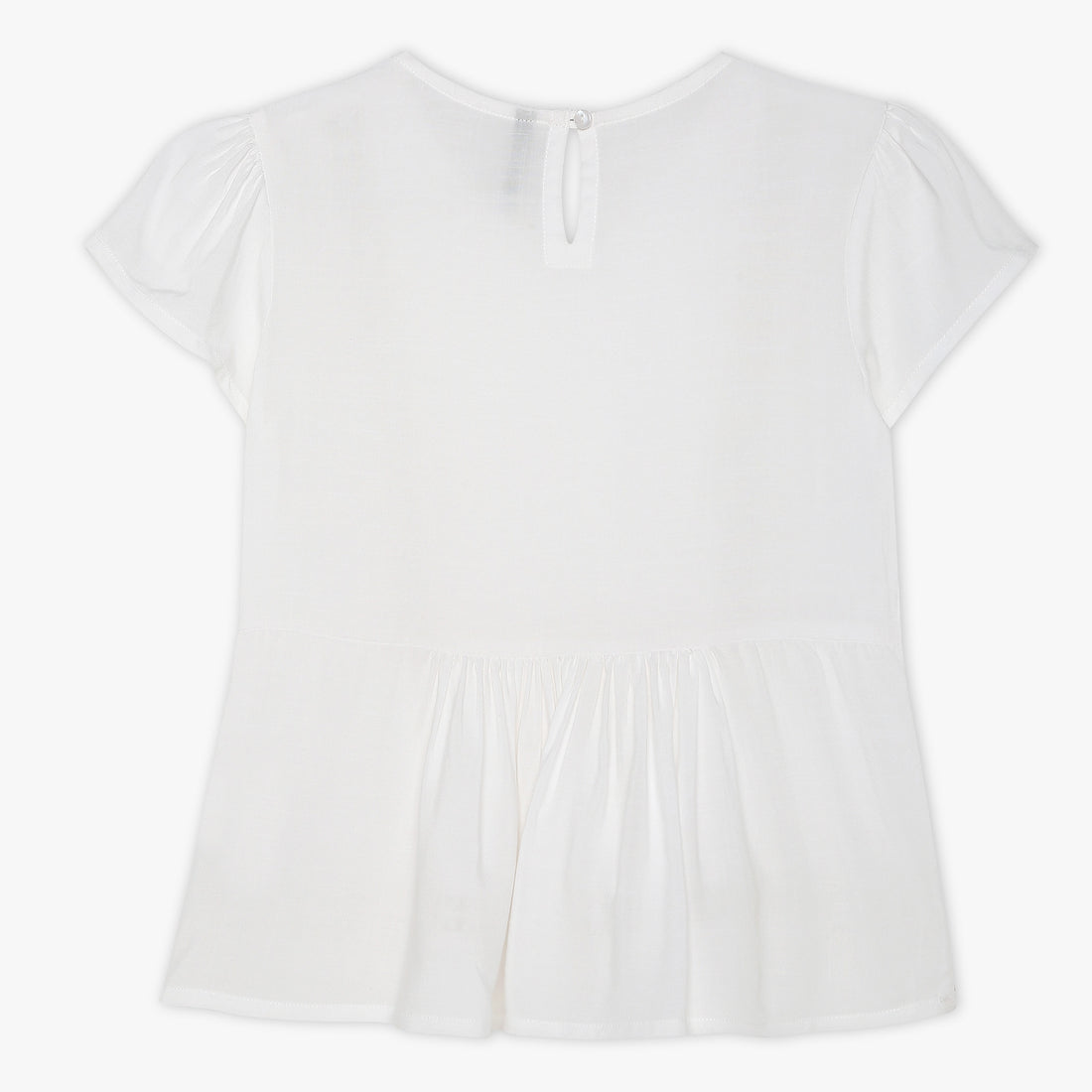 Girls Regular Fit Solid V-Neck Top