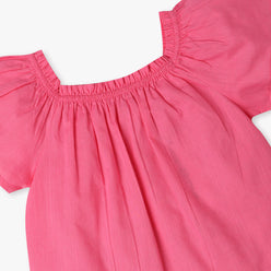 Girls Regular Fit Square Neck Solid Top