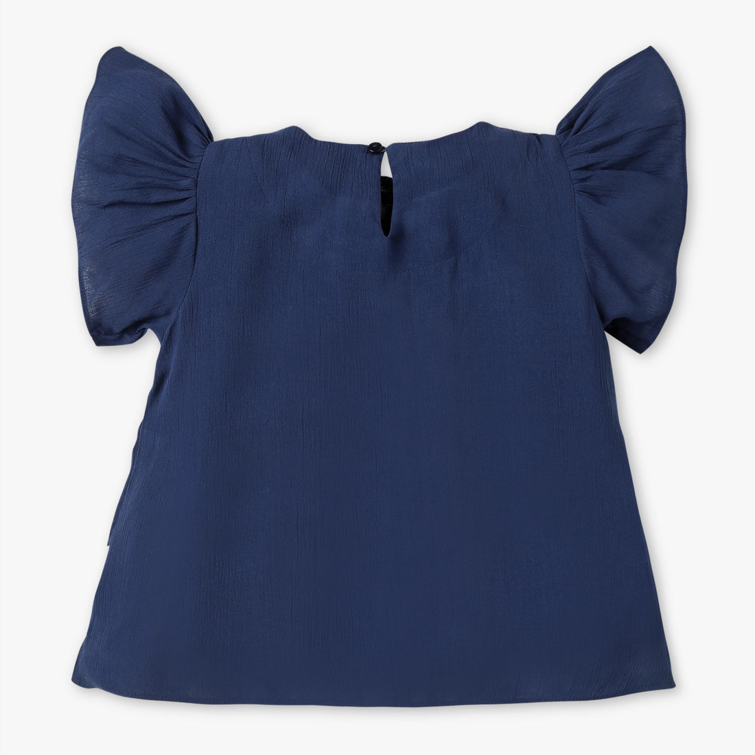 Girls Regular Fit Solid Round Neck Short Sleeve Top