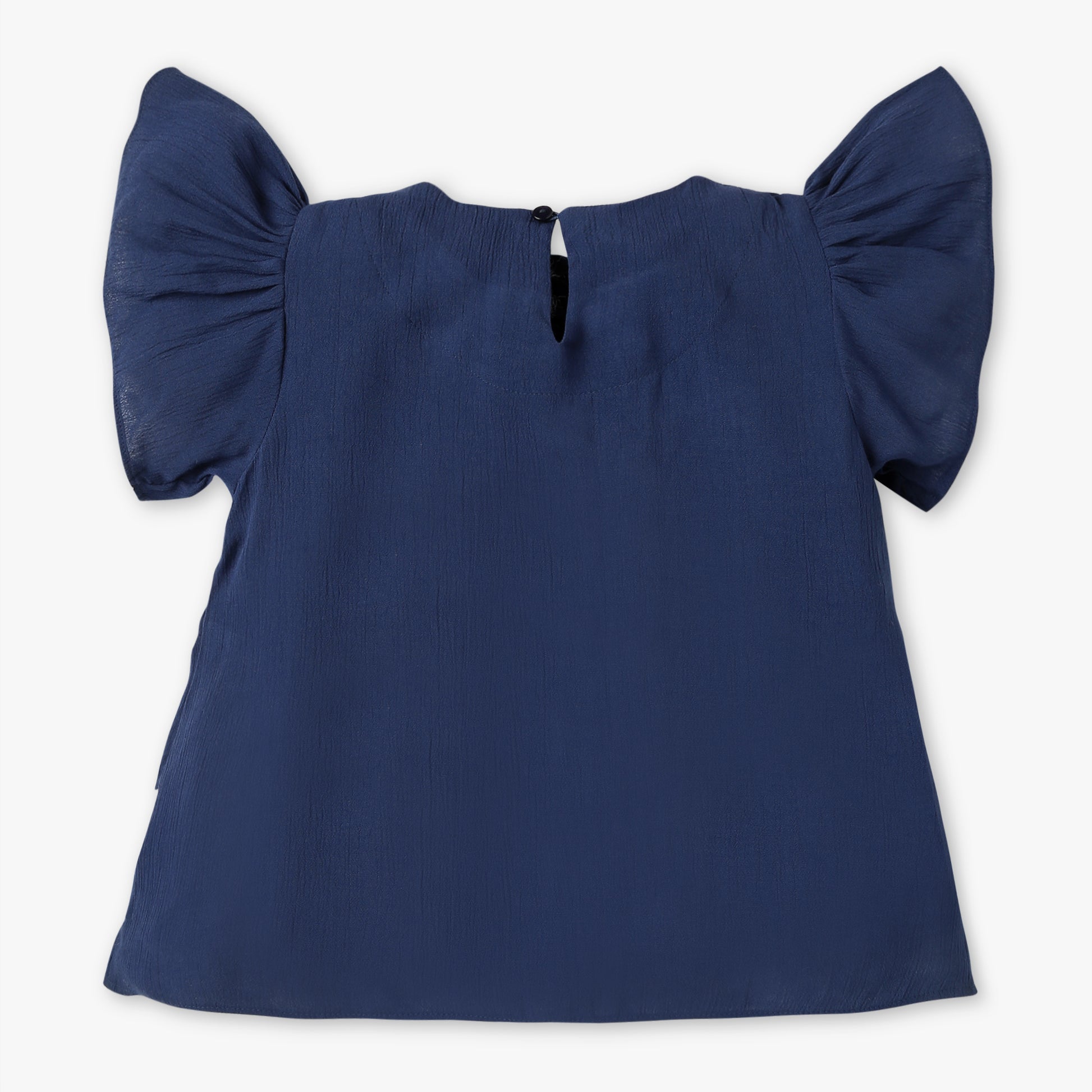 Girls Regular Fit Solid Round Neck Short Sleeve Top