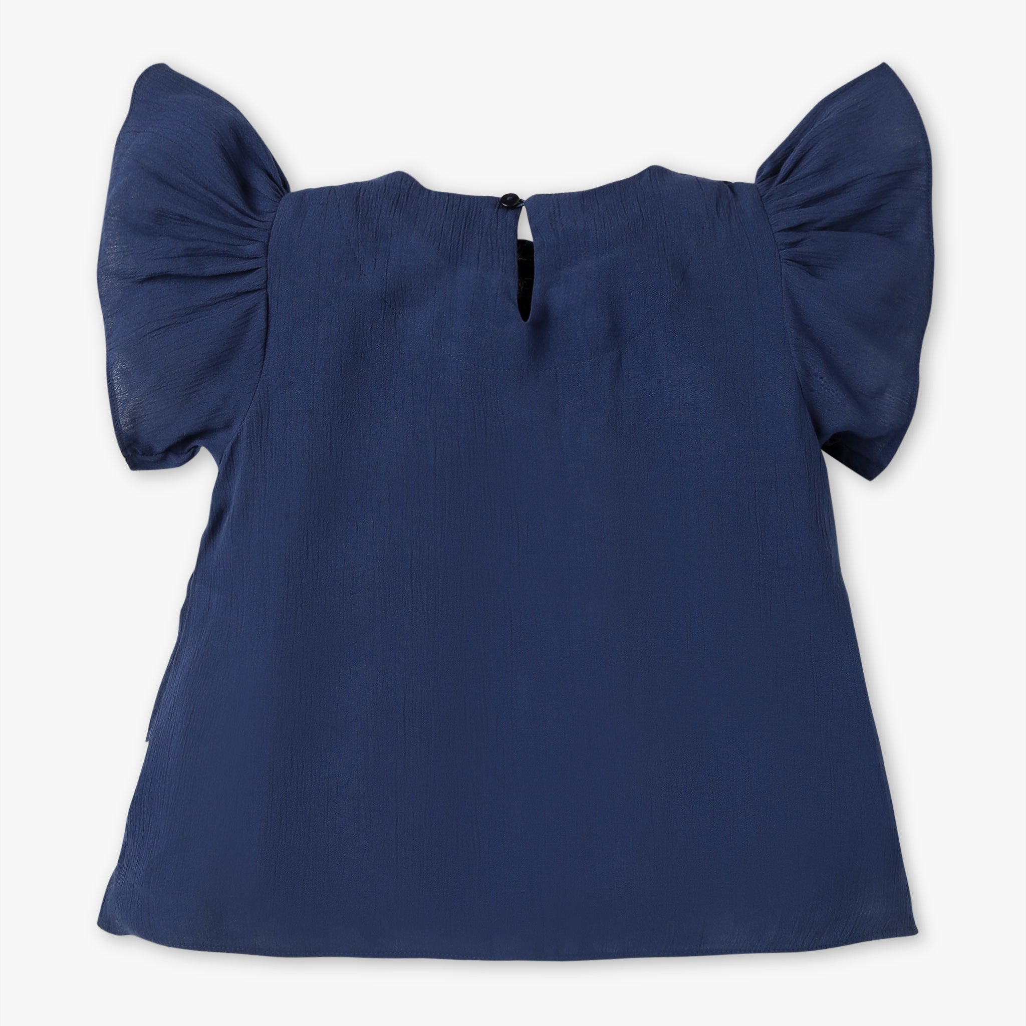 Girls Regular Fit Solid Round Neck Short Sleeve Top