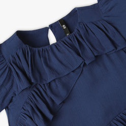 Girls Regular Fit Solid Round Neck Short Sleeve Top