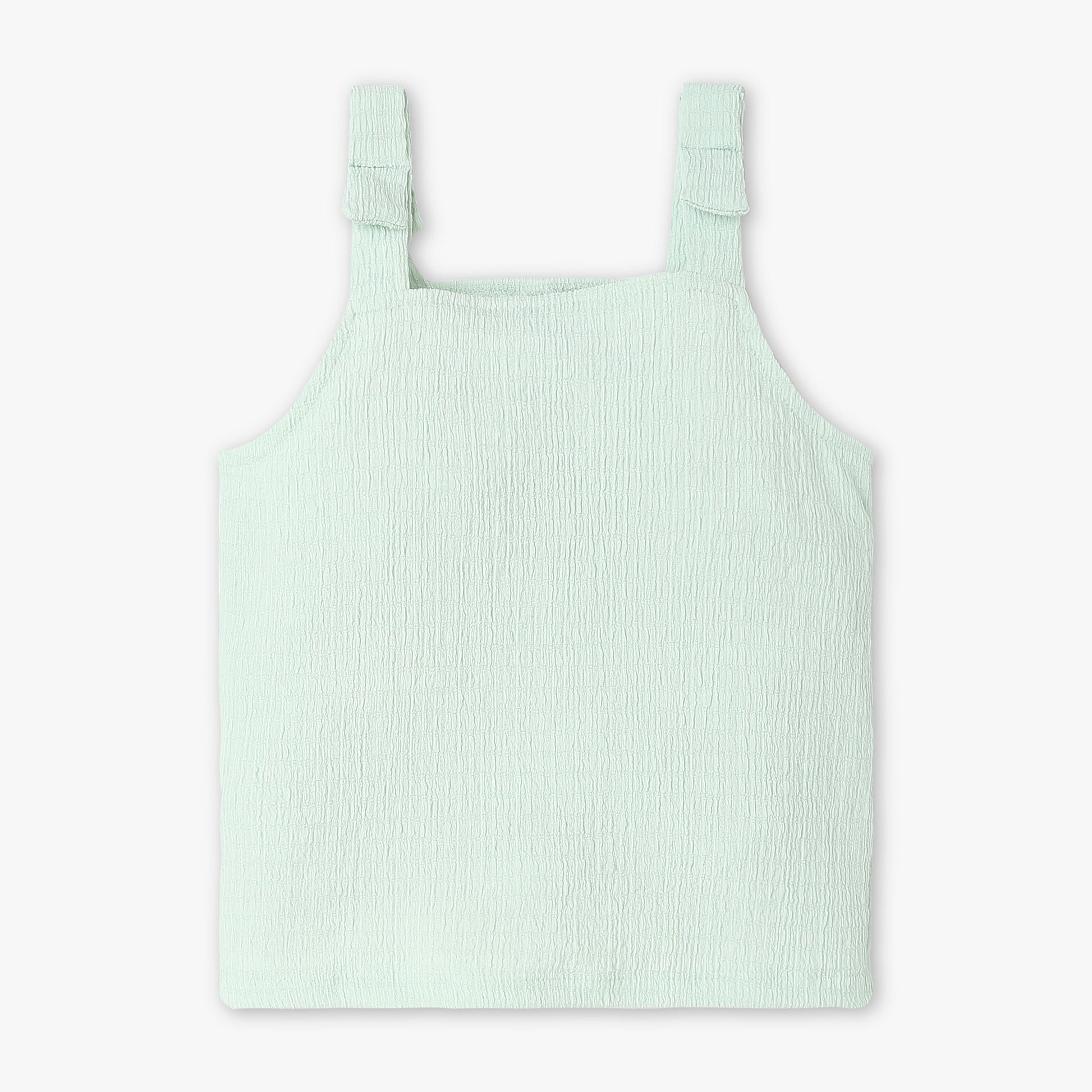 Girls Square Neck Sleeveless Solid Top