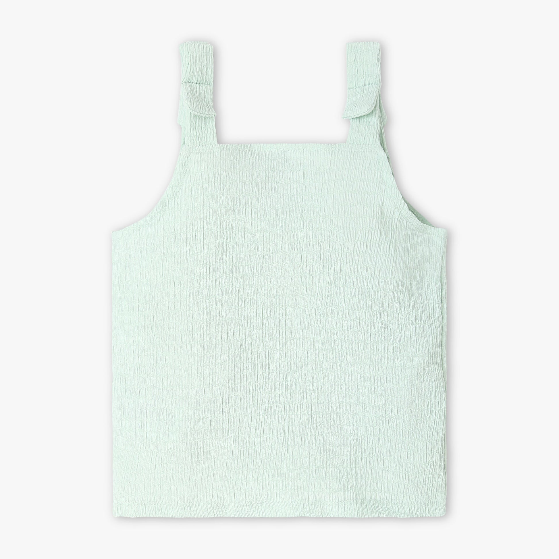Girls Square Neck Sleeveless Solid Top