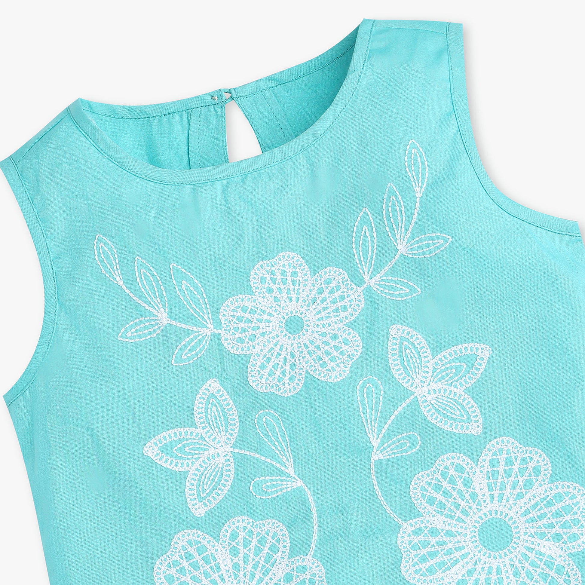 Buy Girls Regular Fit Embroidered Sleeveless Top  - Style Union