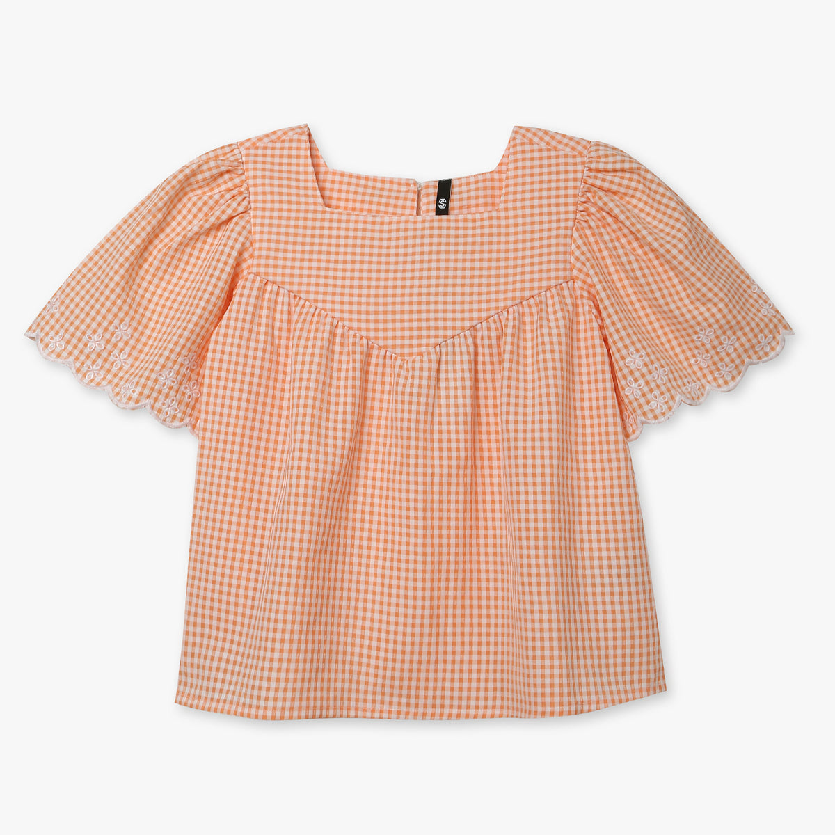 Girls Cotton Fabric Checkered Top