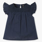 Girls Cotton Fabric Ruffle Sleeve Top