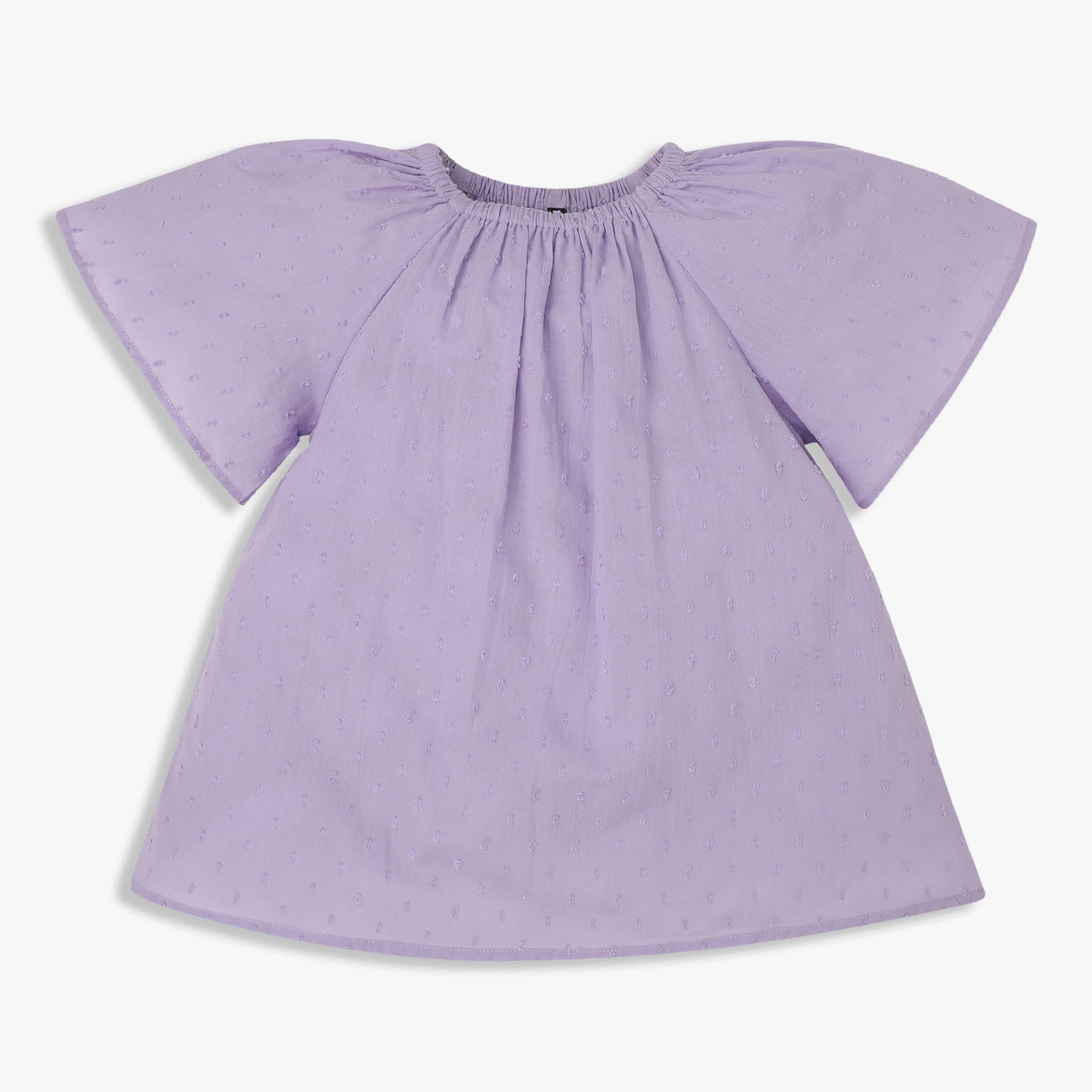 Girls Round Neck Woven Top
