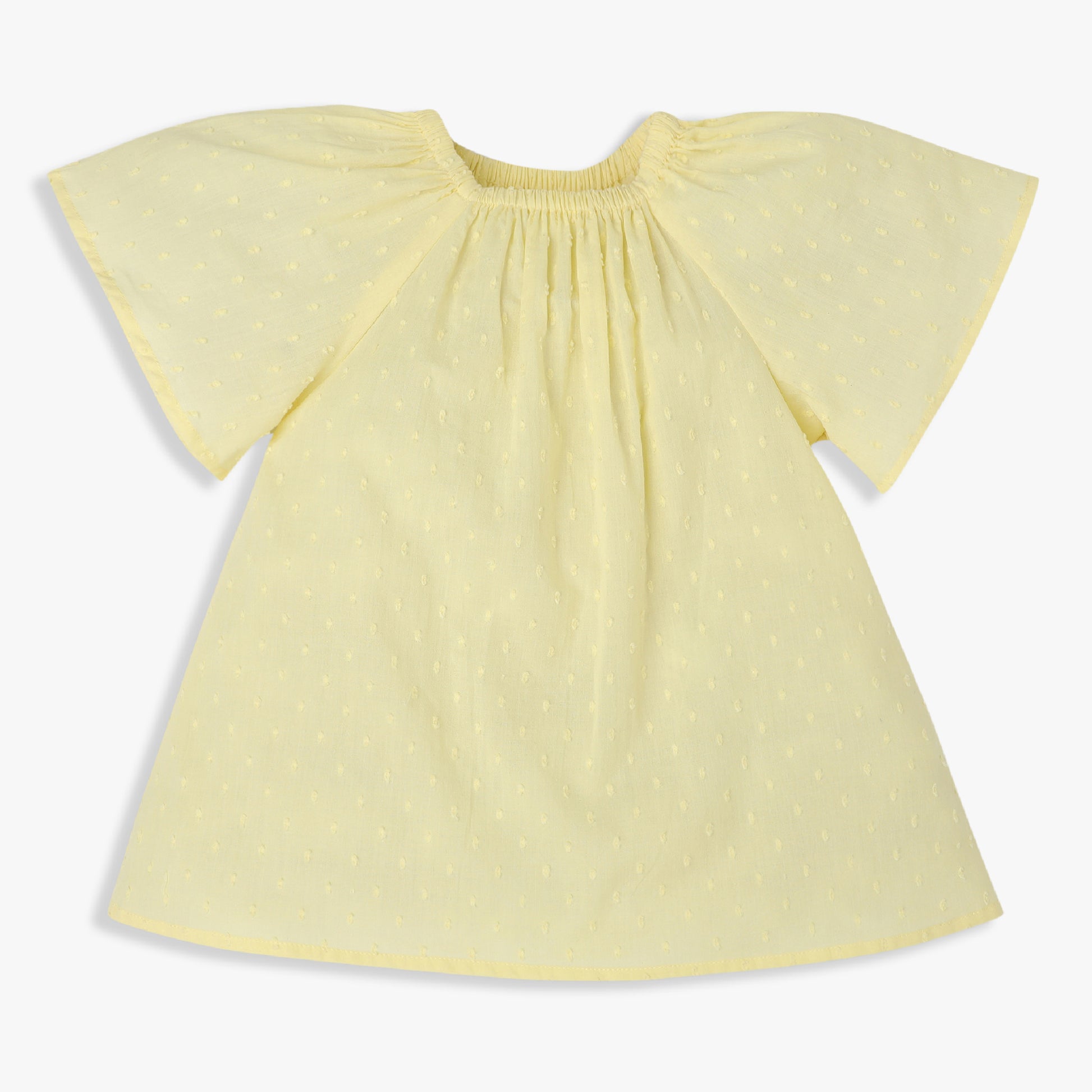 Girls Round Neck Woven Top