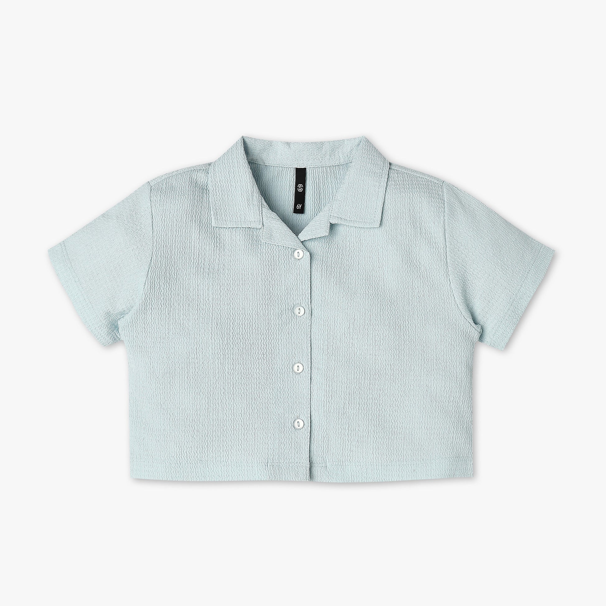 Girls Structured Camp Collar A-Line Top