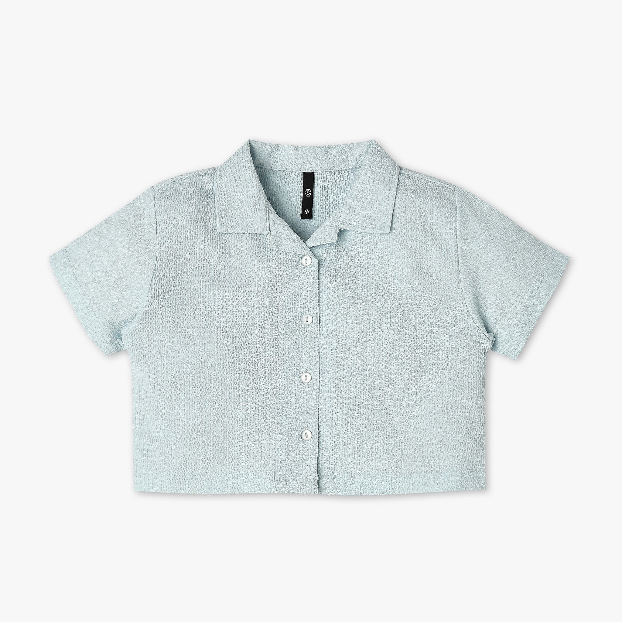 Girls Structured Camp Collar A-Line Top