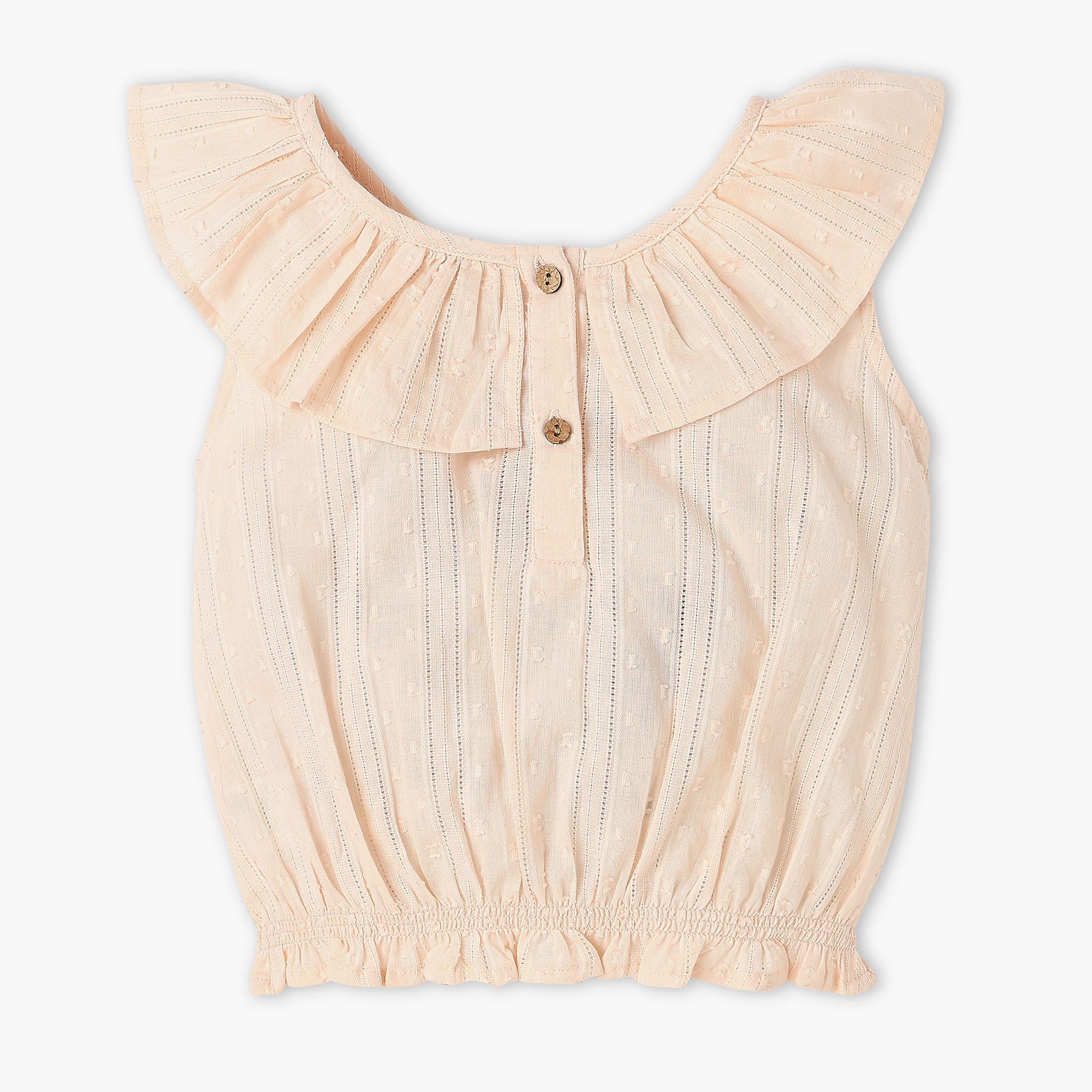 Girls Solid Woven Sleeveless Top