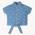 Girls Half Sleeve Denim Crop Top