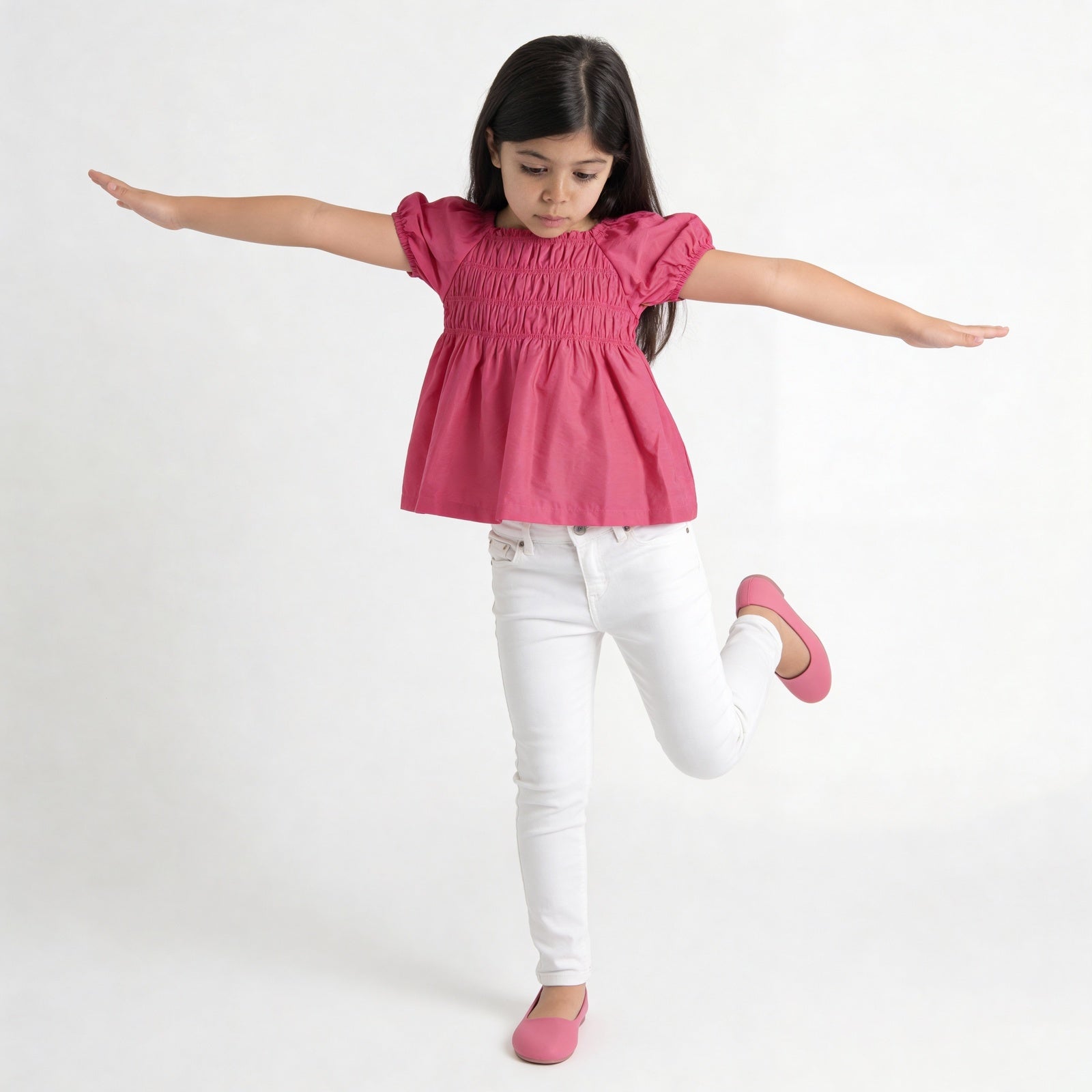 Girls Solid Woven Top